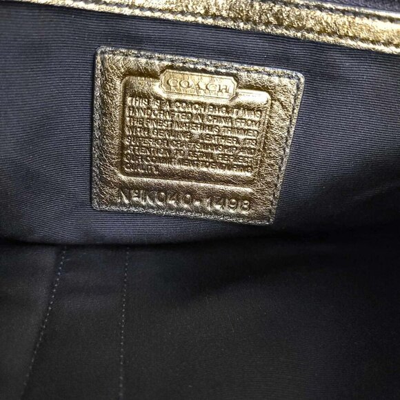 Vintage COACH Gold Metallic Signature Shoulder bag/ Satchel - Picture 11 of 16